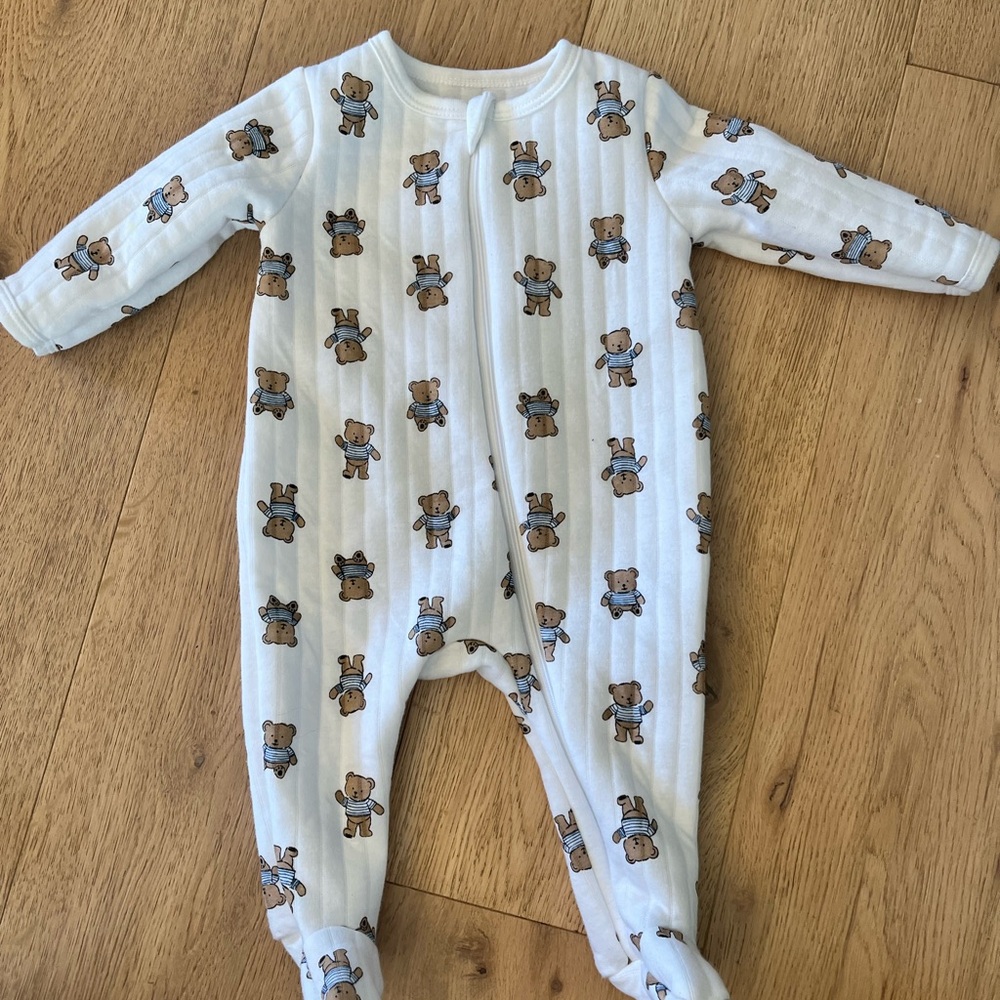 Adorable Bear Print Kids One Piece